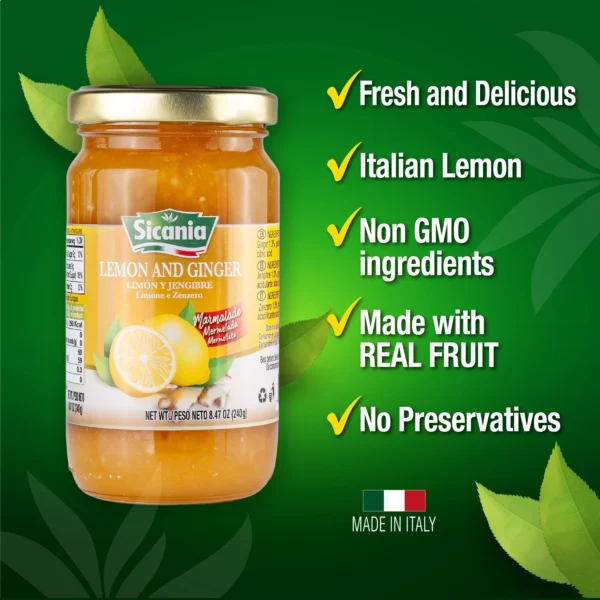 Italian Lemon Ginger Fruit Marmalade 240g - Image 5