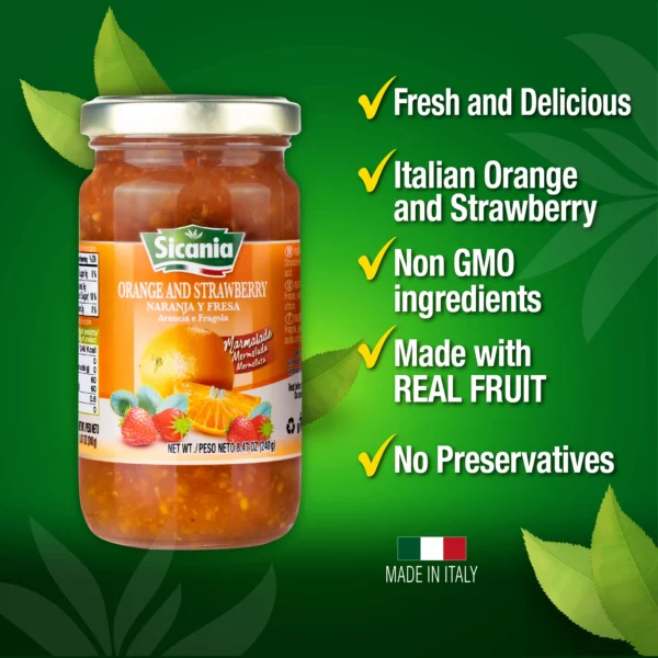 Italian Strawberry & Orange Fruit Marmalade 240gr - Image 2