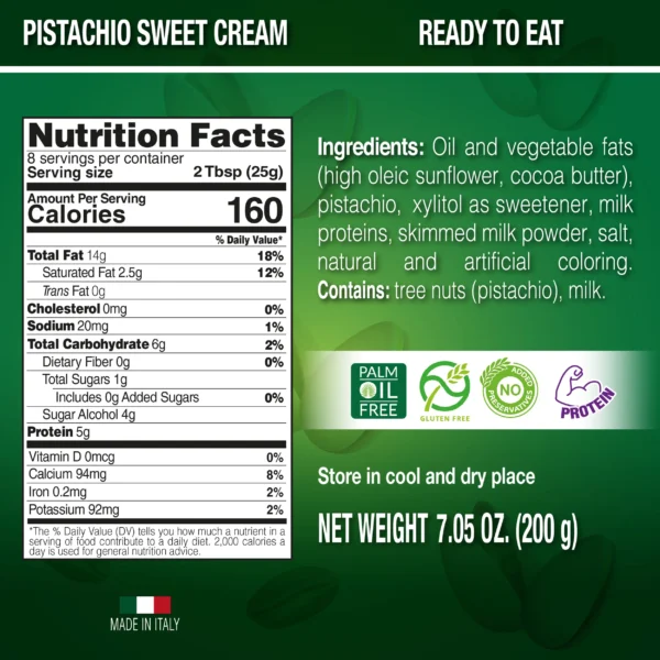 SICANIA Premium Pistachio Protein Sweet Cream, 7.05 oz (200g) - 6 PACK (30% Discount) - Image 3