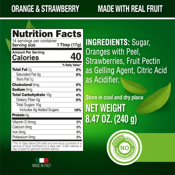 Italian Strawberry & Orange Fruit Marmalade 240gr - Image 7
