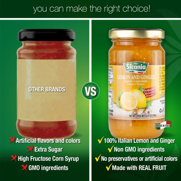 Italian Lemon Ginger Fruit Marmalade 240g - Image 3