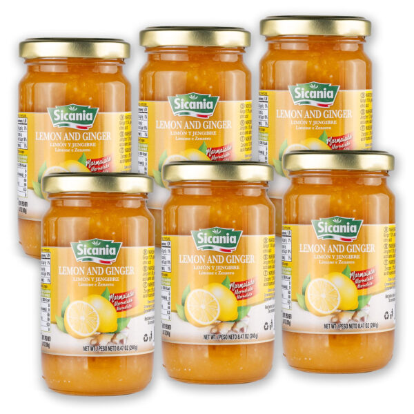 SICANIA Italian Lemon Ginger Fruit Marmalade 240g - 6 PACK (30% Discount)