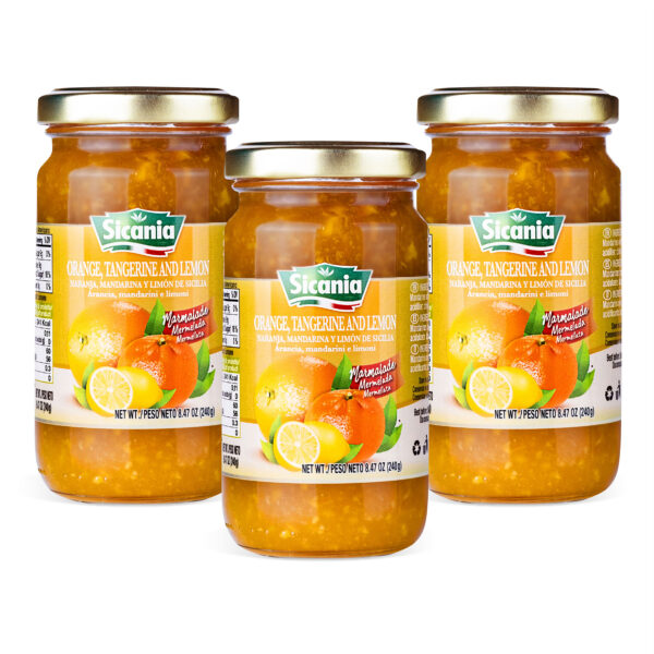 SICANIA Italian Orange, Tangerine & Lemon Fruit Marmalade 240g - 3 PACK (20% Discount)