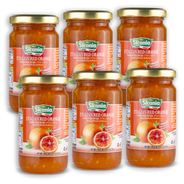 SICANIA Italian Blood Orange Fruit Marmalade 240gr - 6 PACK (30% Discount)